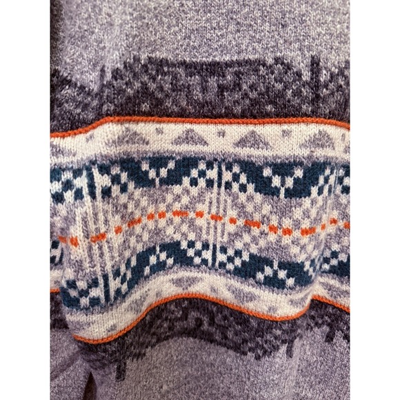 American Eagle Mens Sweater M  Gray Geometric Shawl Collar Button Pullover - Picture 6 of 8